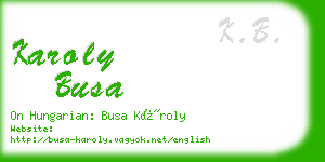 karoly busa business card